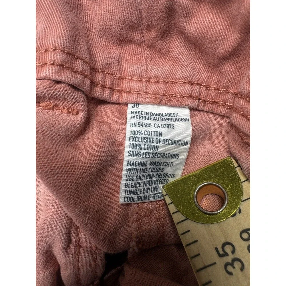 American Eagle Longboard Shorts Mens 30 Pink Coral Chino Flat Front 100% Cotton